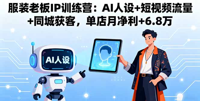 服装老板IP训练营：AI人设+短视频流量+同城获客，单店月净利+6.8万| 网创圈