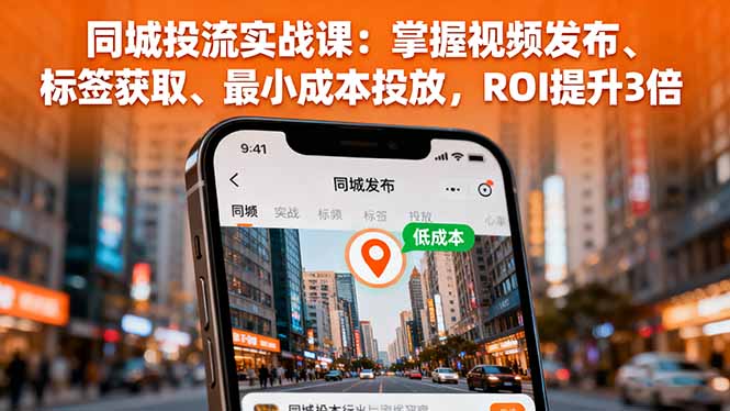 同城投流实战课：掌握视频发布、标签获取、最小成本投放，ROI提升3倍| 网创圈