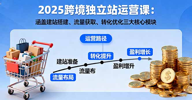 2025跨境独立站运营课：涵盖建站搭建、流量获取、转化优化三大核心模块| 网创圈