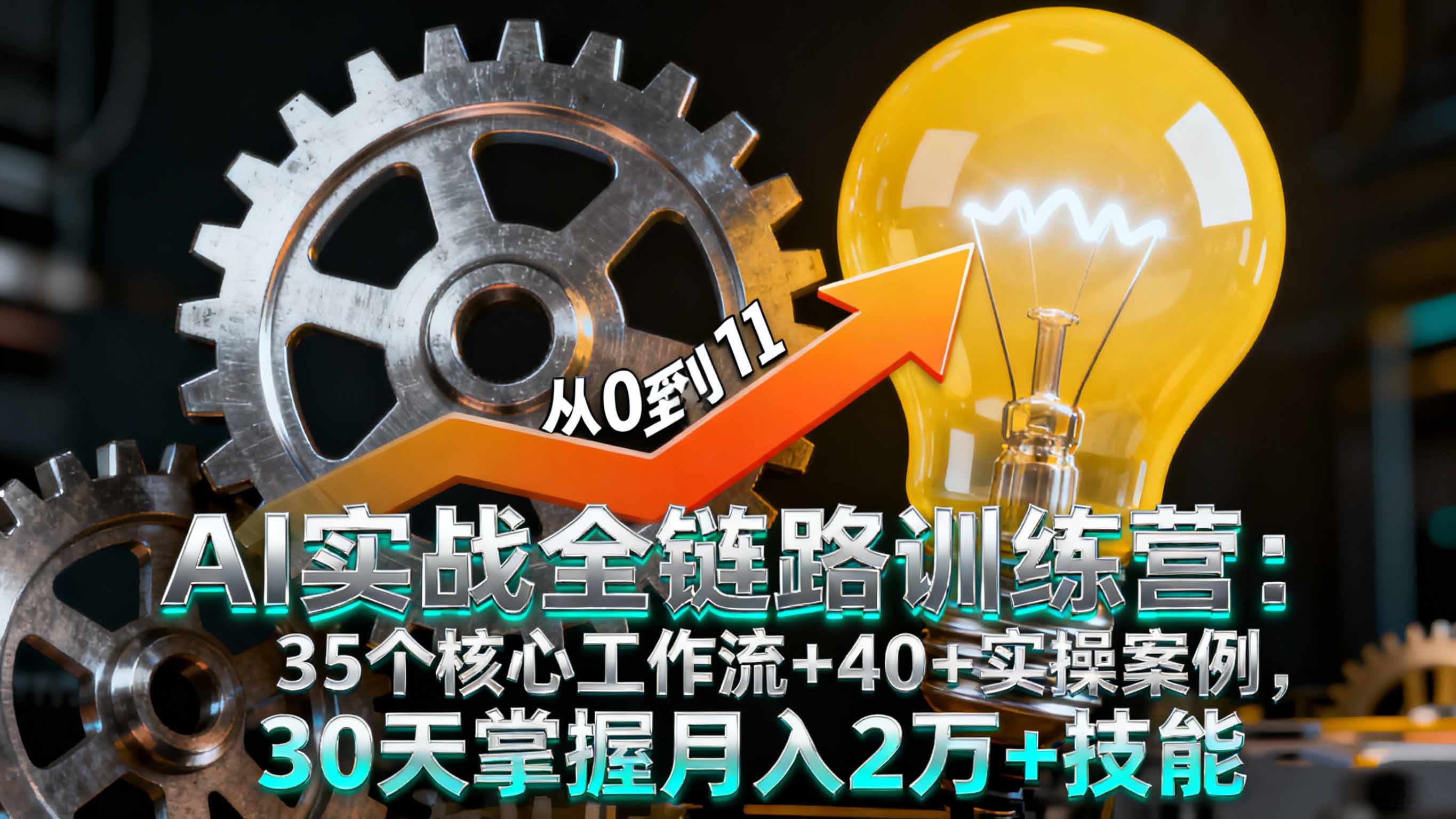 AI实战全链路训练营：35个核心工作流+40+实操案例，30天掌握月入2万+技能| 网创圈