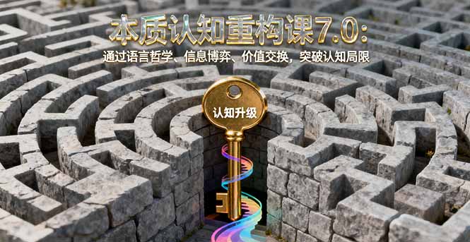 本质认知重构课7.0：通过语言哲学、信息博弈、价值交换，突破认知局限| 网创圈