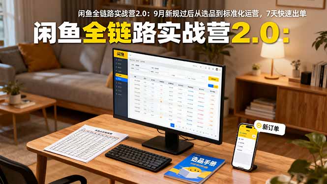 闲鱼全链路实战营2.0：9月新规过后从选品到标准化运营，7天快速出单| 网创圈