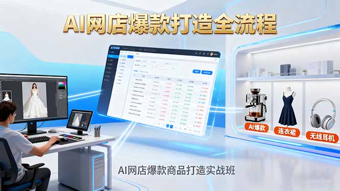 AI网店爆款商品打造实战班：AI技术实现商品图智能处理，快速搭建AI网店| 网创圈