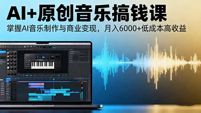 AI+原创音乐搞钱课：掌握AI音乐制作与商业变现，月入6000+低成本高收益| 网创圈