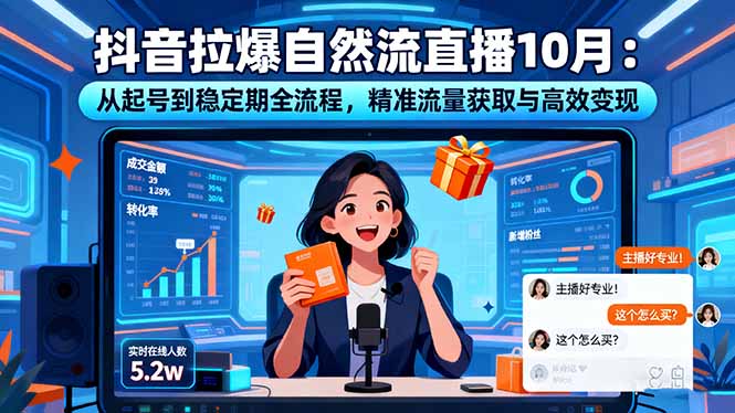 抖音拉爆自然流直播10月：从起号到稳定期全流程，精准流量获取与高效变现| 网创圈