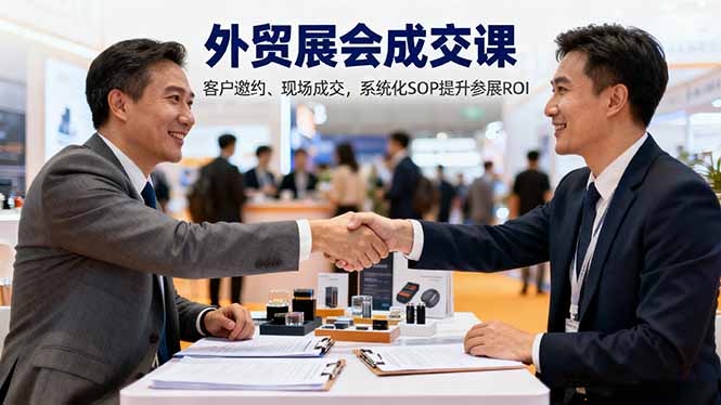 外贸展会成交课，含目标制定、客户邀约、现场成交，系统化SOP提升参展ROI| 网创圈