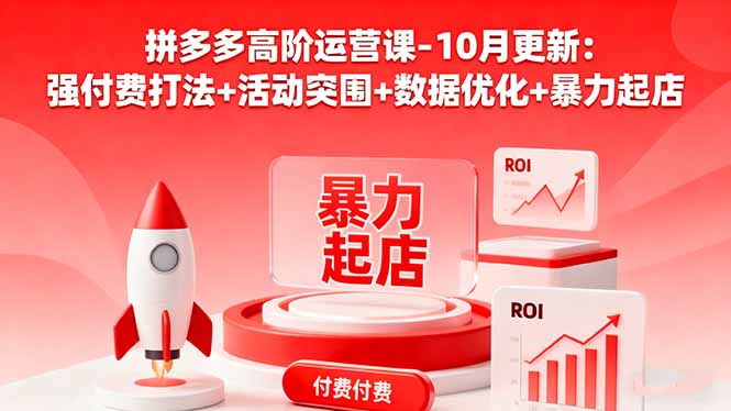 拼多多高阶运营课-10月更新：强付费打法+活动突围+数据优化+暴力起店| 网创圈