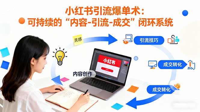 小红书引流爆单术：构建一套低成本 可持续的“内容-引流-成交”闭环系统| 网创圈