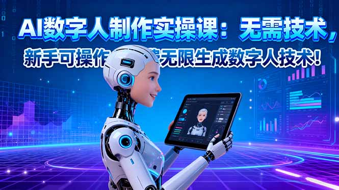AI数字人制作实操课：无需技术，新手可操作，免费无限生成数字人技术！| 网创圈