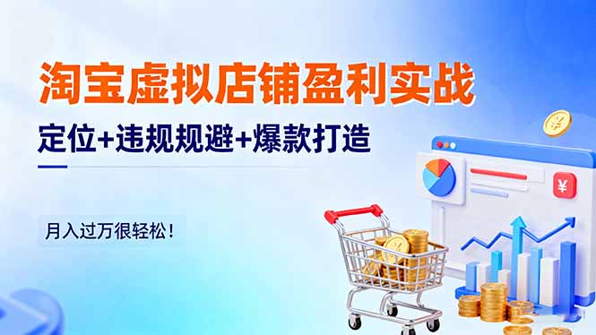 淘宝虚拟店铺盈利实战：定位+违规规避+爆款打造，月入过万很轻松！| 网创圈