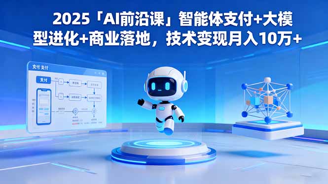 2025「AI前沿课」智能体支付+大模型进化+商业落地，技术变现月入10万+| 网创圈