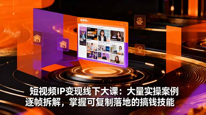 短视频IP变现线下大课：大量实操案例逐帧拆解，掌握可复制落地的搞钱技能| 网创圈