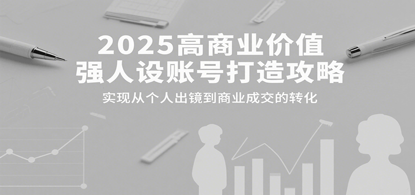 2025高商业价值强人设账号打造攻略，实现从个人出镜到商业成交的转化| 网创圈