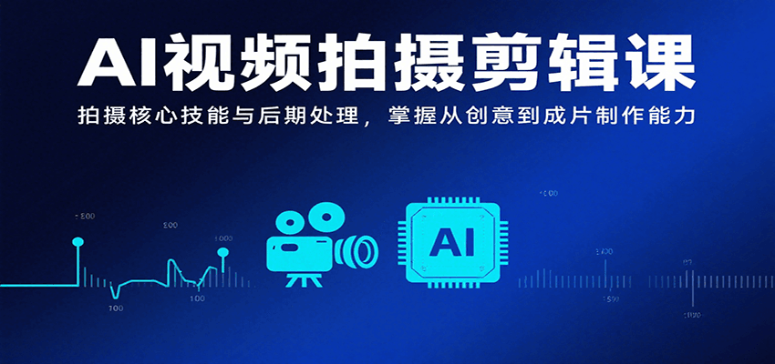 AI视频拍摄剪辑课，拍摄核心技能与后期处理，掌握从创意到成片制作能力| 网创圈