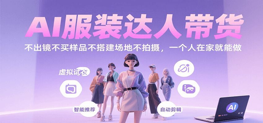 AI服装达人带货，不出镜不买样品不搭建场地不拍摄，一个人在家就能做| 网创圈