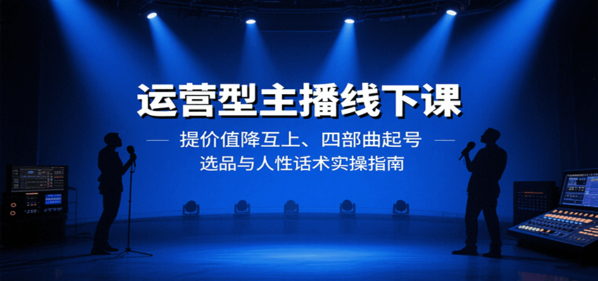 运营型主播线下课：提价值降互上、四部曲起号、选品与人性话术实操指南| 网创圈