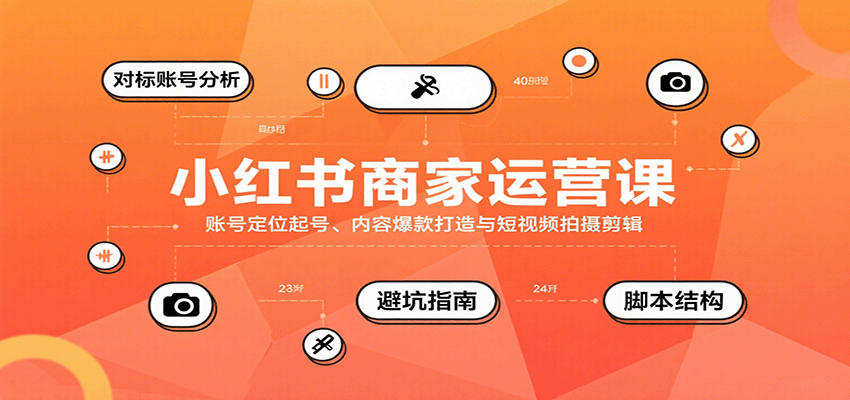 小红书商家运营课，账号定位起号、内容爆款打造与短视频拍摄剪辑| 网创圈