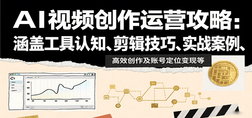 AI视频创作运营攻略：涵盖工具认知、剪辑技巧、实战案例、高效创作及账号定位变现等| 网创圈