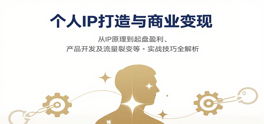 个人IP打造与商业变现，从IP原理到起盘盈利、产品开发及流量裂变等实战技巧全解析| 网创圈