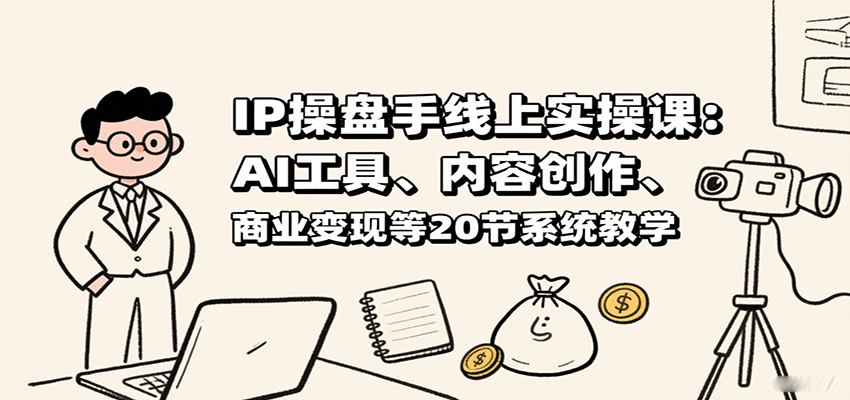 IP操盘手线上实操课：AI工具、内容创作、商业变现等20节系统教学| 网创圈