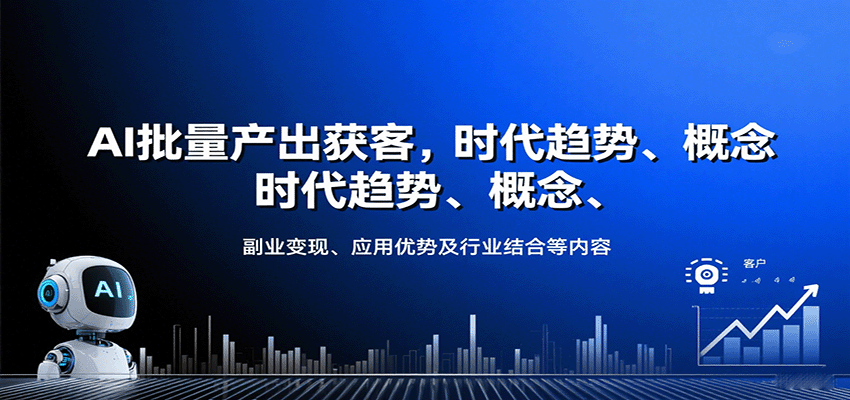 AI批量产出获客，时代趋势、概念、副业变现、应用优势及行业结合等内容| 网创圈