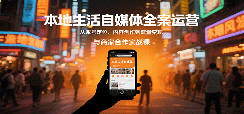 本地生活自媒体全案运营，从账号定位、内容创作到流量变现与商家合作实战课| 网创圈