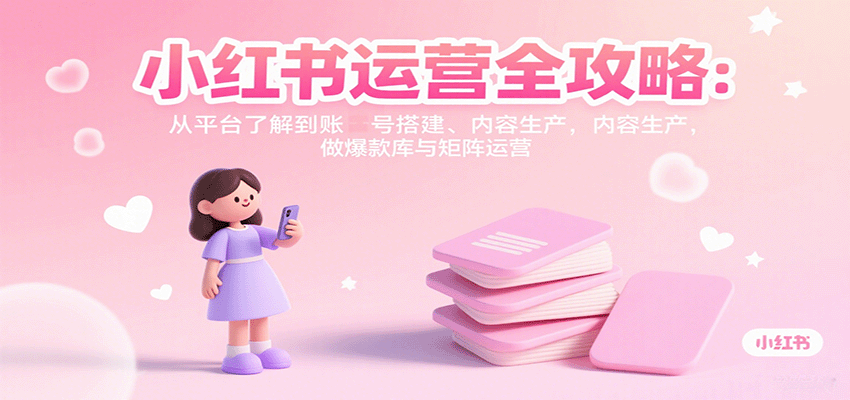 小红书运营全攻略：从平台了解到账号搭建、内容生产，做爆款库与矩阵运营| 网创圈