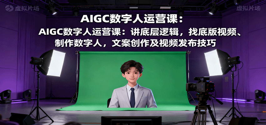 AIGC数字人运营课：讲底层逻辑，找底版视频、制作数字人，文案创作及视频发布技巧| 网创圈