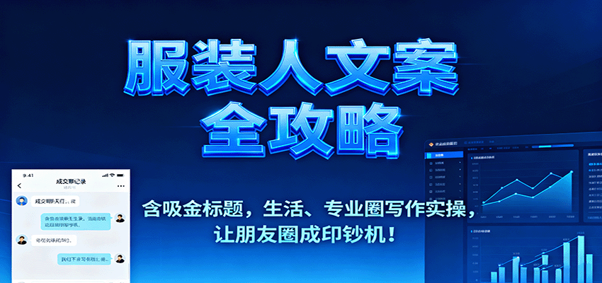 服装人文案全攻略，含吸金标题，生活、专业圈写作实操，让朋友圈成印钞机！| 网创圈