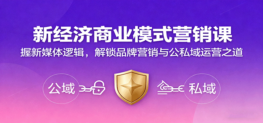 新经济商业模式营销课，握新媒体逻辑，解锁品牌营销与公私域运营之道| 网创圈