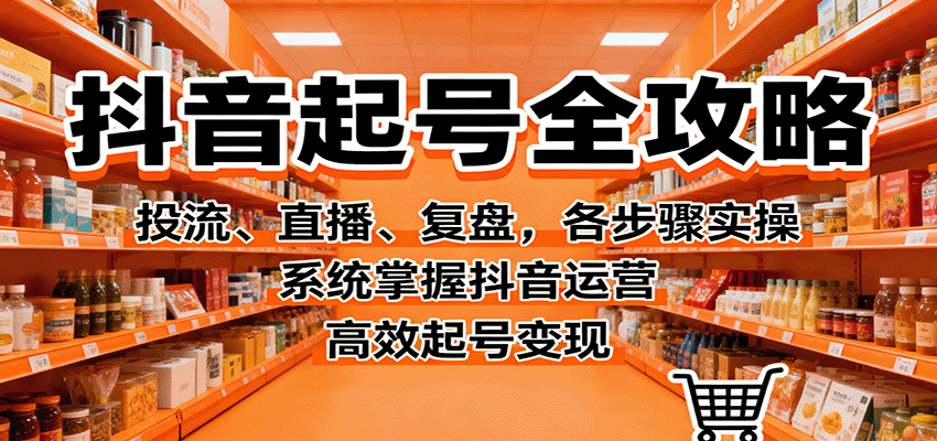 抖音起号全攻略，投流、直播、复盘，各步骤实操，系统掌握抖音运营，高效起号变现| 网创圈