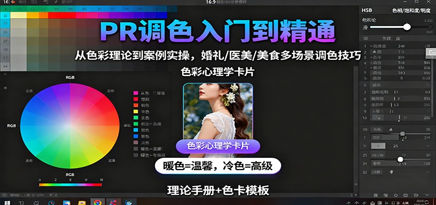 PR调色入门到精通：从色彩理论到案例实操，婚礼/医美/美食多场景调色技巧| 网创圈