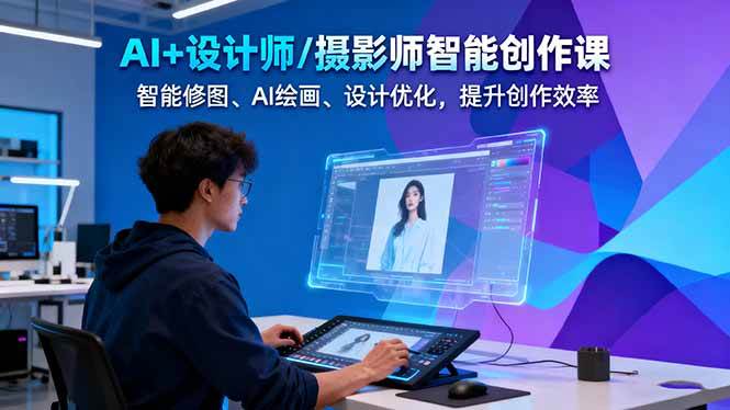 AI+设计师/摄影师智能创作课：智能修图、AI绘画、设计优化，提升创作效率| 网创圈
