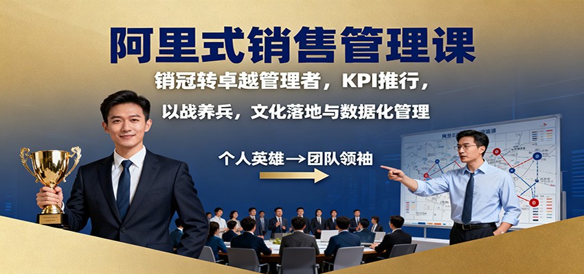 阿里式销售管理课：销冠转卓越管理者，KPI 推行，以战养兵，文化落地与数据化管理| 网创圈