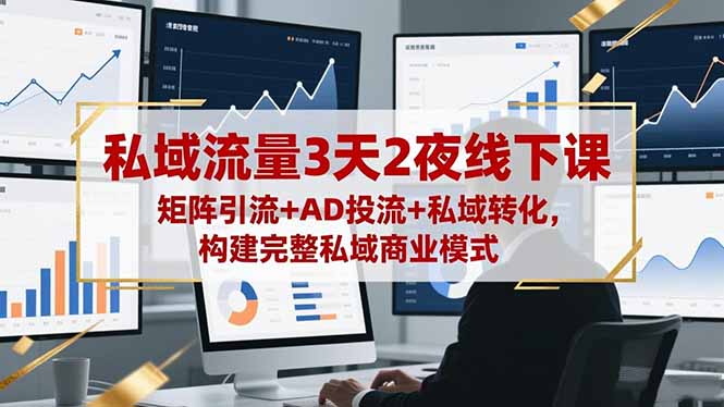 私域流量3天2夜线下课，矩阵引流+AD投流+私域转化，构建完整私域商业模式| 网创圈