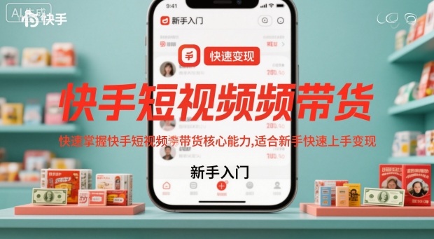 快手短视频带货，快速掌握快手短视频带货核心能力，适合新手快速上手变现| 网创圈