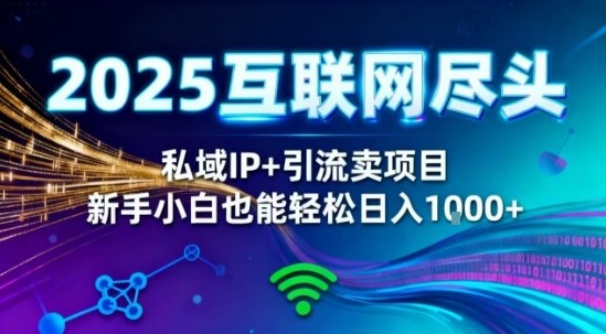 2025网创尽头王炸项目！私域IP+精准引流，新手小白在家躺賺日入1k，零经验也能上手【揭秘】| 网创圈
