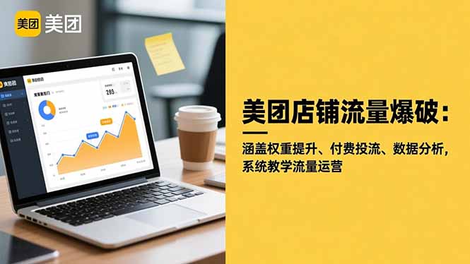 美团店铺流量爆破：涵盖权重提升、付费投流、数据分析，系统教学流量运营| 网创圈