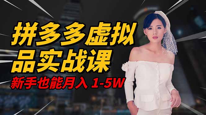 2025 拼多多虚拟品系统实战课，轻资产项目，可矩阵开工作室，新手也能…| 网创圈