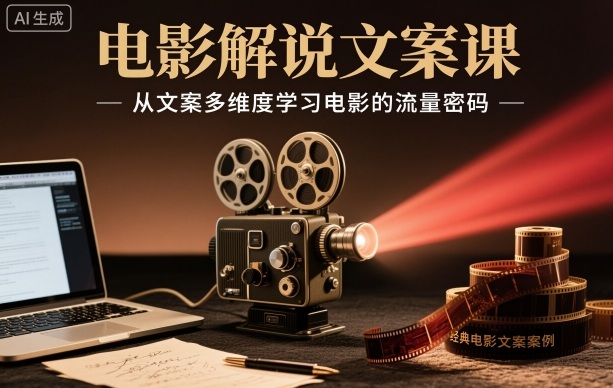 电影解说文案课，从文案多维度学习电影的流量密码| 网创圈