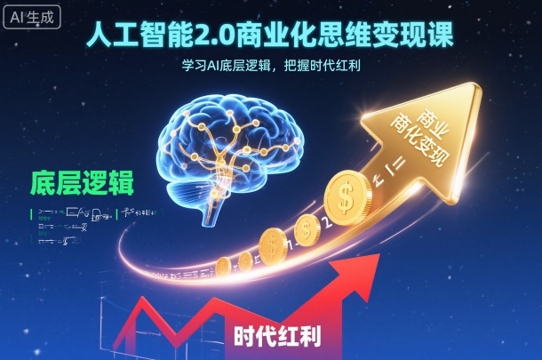 人工智能2.0商业化思维变现课，学习AI底层逻辑，把握时代红利| 网创圈