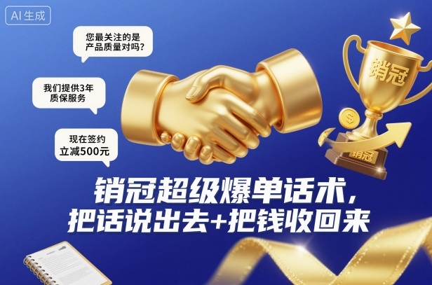 销冠超级爆单话术，把话说出去+把钱收回来| 网创圈