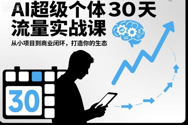 AI超级个体30天流量实战课，从小项目到商业闭环，打造你的生态| 网创圈