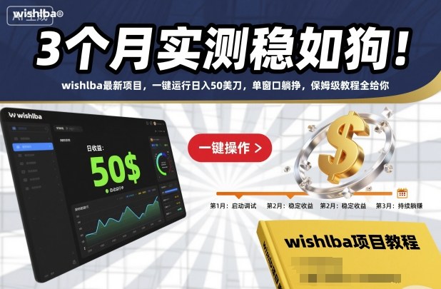 3个月实测稳如狗！wishlba最新项目，一键运行日入50美刀，单窗口躺挣，保姆级教程全给你【揭秘】| 网创圈