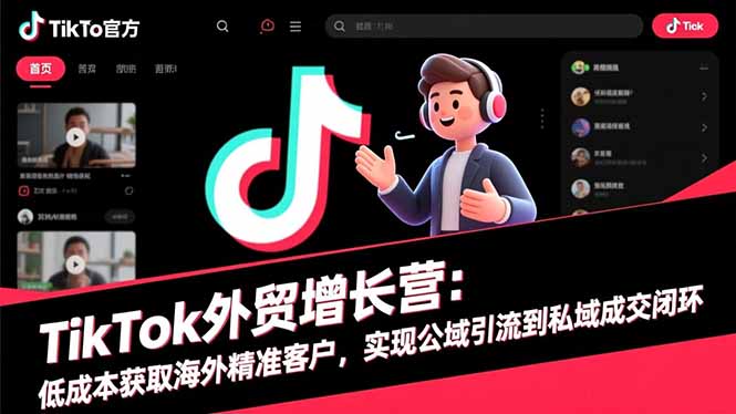 TikTok外贸增长营：低成本获取海外精准客户，实现公域引流到私域成交闭环| 网创圈