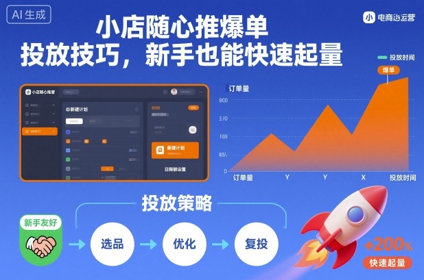 小店随心推爆单投放技巧，新手也能快速起量| 网创圈