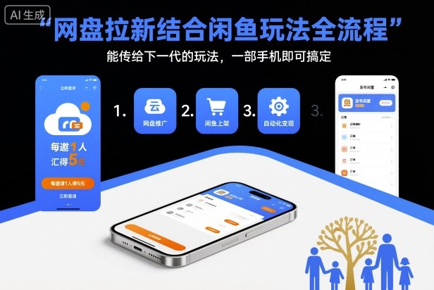 网盘拉新结合闲鱼玩法全流程，能传给下一代的玩法，一部手机即可搞定(附入口渠道以及实操教程)| 网创圈