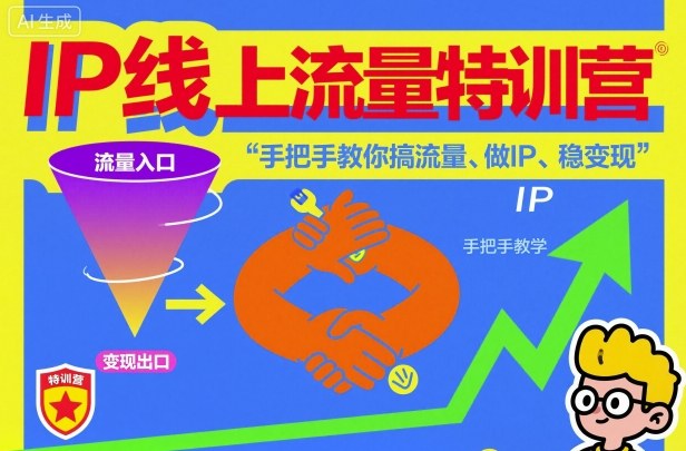 IP线上流量特训营，手把手教你搞流量、做IP、稳变现| 网创圈