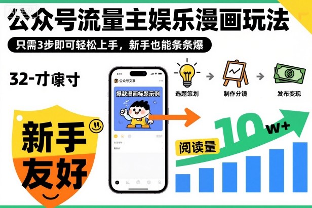 ‍‬⁢‍⁡‍‍⁡​⁣⁤‍‬⁡⁣⁢​⁣‍⁣‌‌⁢​⁡⁡‌​⁢⁣⁢​⁢‌​⁣‬​⁣‬‬⁣⁢​⁢⁣公众号流量主娱乐漫画玩法，只需3步即可轻松上手，新手也能条条爆| 网创圈