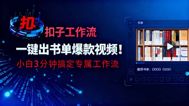 利用扣子工作流一键生成书单爆款视频，小白三分钟搞定专属工作流| 网创圈